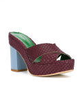 embossed platform sandals