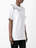 cut trim printed T-shirt 