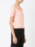 flower embellished shortsleeved cardigan