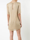 metallic zigzag T-shirt dress