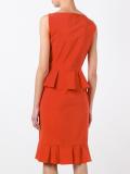 frill hem V-neck dress