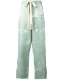 boat pattern drawstring trousers
