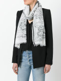 cactus motive print scarf