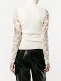 sheer ribbed sleeve jumper