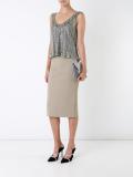 crepe knit slit back skirt