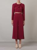 cropped pleated blouse