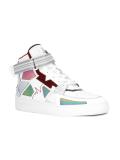 panelled hi-top sneakers