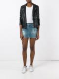 microstudded denim skirt
