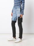 contrast slim-fit trousers