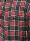 crinkle-effect checked shirt