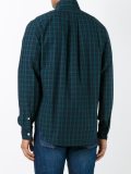 button down collar black watch pattern shirt