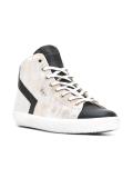 metallic hi-top sneakers