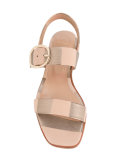 metallic flat sandals