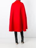 button front cape coat