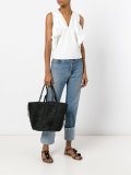 Layered straw tote