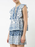 Sleeveless Ruffled Tank w Tassel