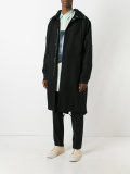 back print hooded coat 