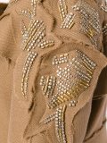 belted bead embellished coat