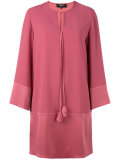 bow neck shift dress