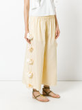 embellished roses cropped trousers