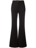flared high-waisted trousers