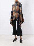sleeveless check poncho