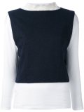 scalloped neck layered jumper