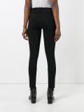 cropped frayed trim skinny trousers