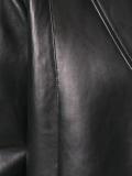 open front leather jacket