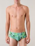 printed swim trunks
