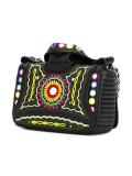 mirror embroidered biker shoulder bag