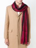 striped effect frayed scarf