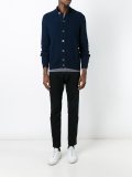 ribbed high neck cardigan