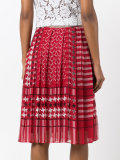 scarf print pleated skirt