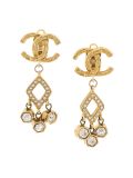 CC drop clip-on earrings