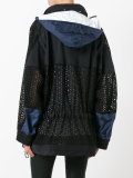 eyelet lace drawstring parka
