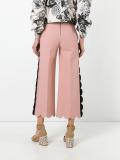 escalloped cropped flared trousers