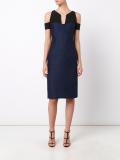 jacquard cut-off shoulders dress