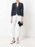checked cropped blazer