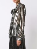 striped pussy-bow neck blouse 
