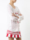 detailed embroidery contrast blouse