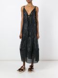 metallic effect striped long dress