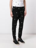 spider embroidered track pants