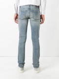 embroidered vintage effect slim straight jeans