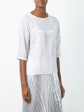 three-quarters sleeve lace blouse