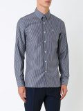 pinstriped button down shirt