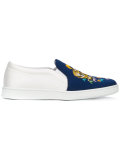 tiger embroidery slip-on sneakers