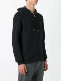 logo embroidered zipped hoodie