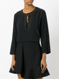 eyelet trim blouse 