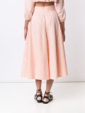 'Checker waist tie button'半身裙